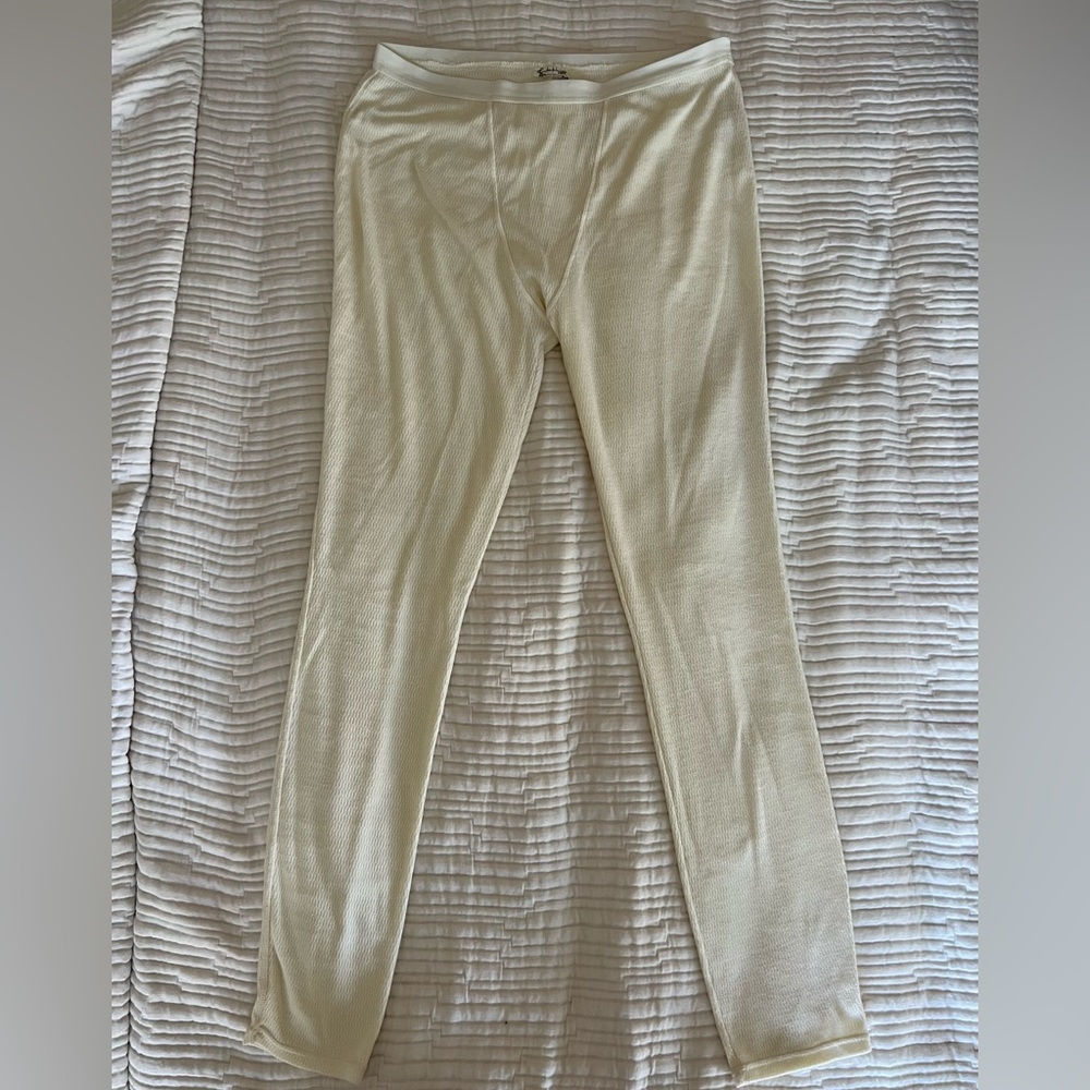 Free People Cream Thermal Leggings